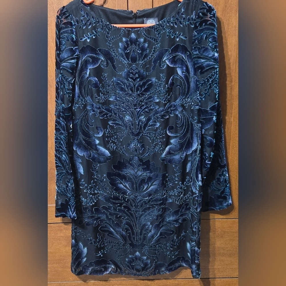 Vince Camuto Midnight Blue Baroque Dress